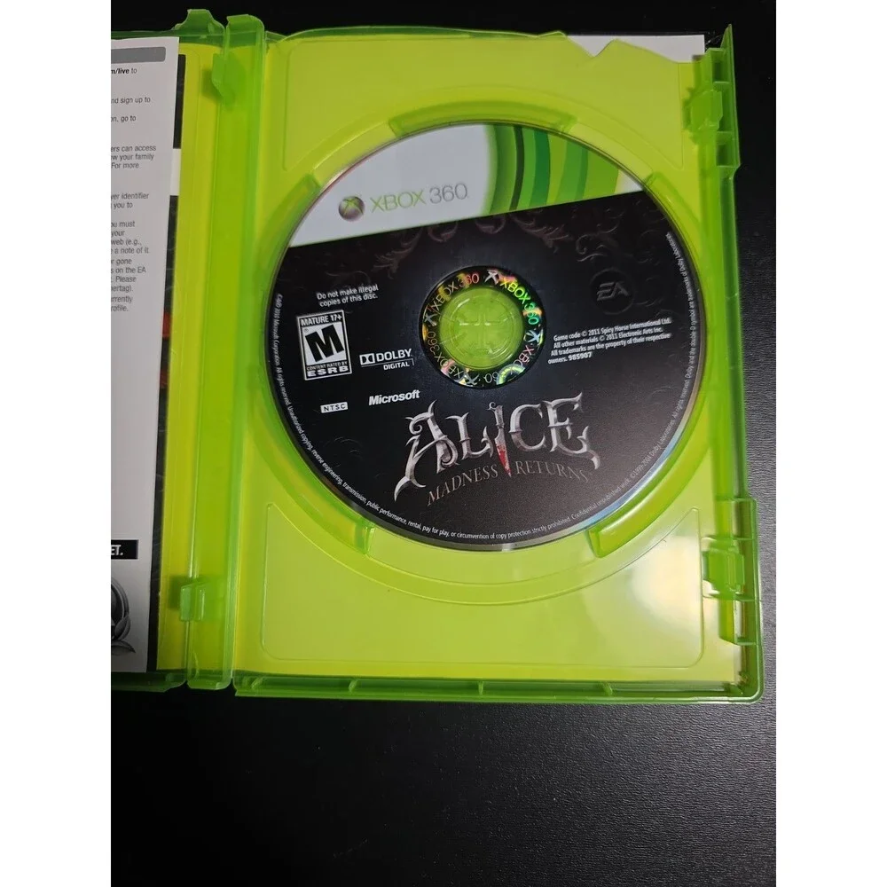 Alice: Madness Returns Microsoft Xbox 360 TESTED Working